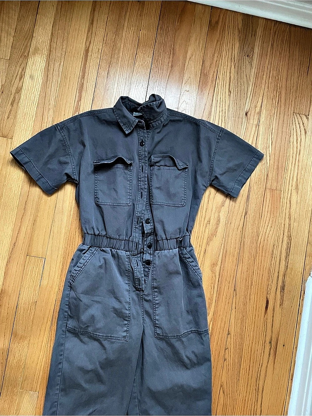 Universal Thread Utility Short Sleeve Jumpsuit Gray Small